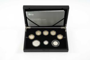ELIZABETH II ROYAL MINT SILVER PROOF COMMEMORATIVE COIN SET, 2016, eight encapsulated coins from