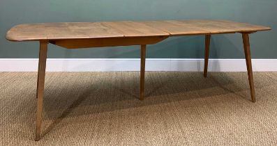 MID-CENTURY ERCOL 444 WINDSOR EXTENDING DINING TABLE, solid elm and beech, natural colour, wax