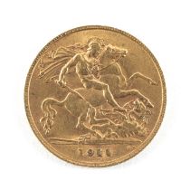 GEORGE V GOLD HALF SOVEREIGN, 1911, 4g Provenance: private collection Cardiff