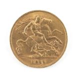 GEORGE V GOLD HALF SOVEREIGN, 1911, 4g Provenance: private collection Cardiff