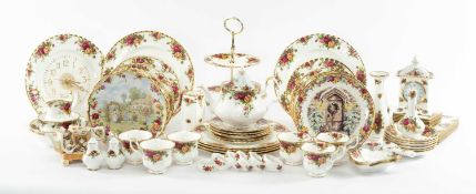 ROYAL ALBERT 'OLD COUNTRY ROSES' SERVICE comprising, six dinner plates, six salad/dessert plates,