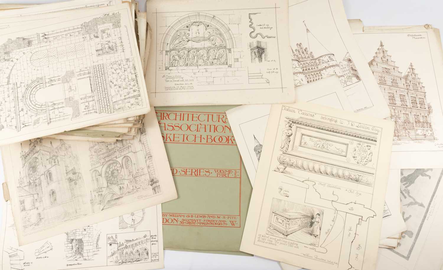 ARCHITECTURAL ASSOCIATION SKETCH BOOK FOLIO - extensive collection of loose prints with