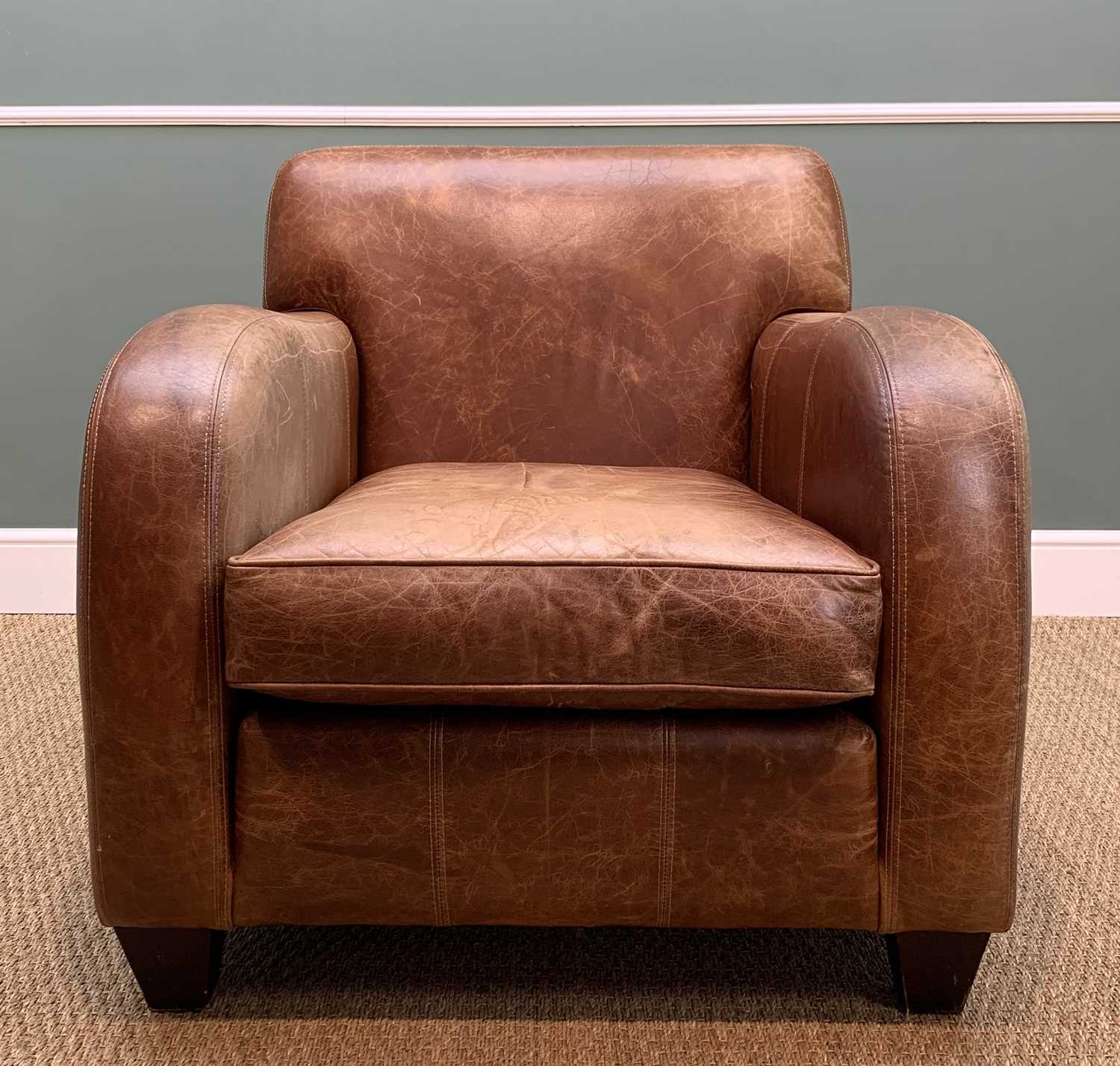 LAURA ASHLEY SEATING FURNITURE, comprising ART DECO STYLE LEATHER ARMCHAIR, loose cushion, double - Image 13 of 16