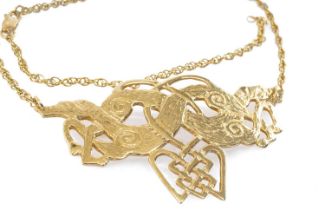 9CT GOLD CELTIC DESIGN PENDANT NECKLACE, 24.8gms Provenance: private collection Carmarthenshire