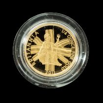 ELIZABETH II BRITANNIA GOLD PROOF TWENTY-FIVE POUNDS, 2011, 1/4oz fine gold, encapsulated, 7.8g