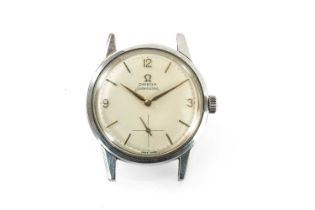 OMEGA SEAMASTER STAINLESS STEEL WRISTWATCH HEAD, the signed dial with baton markers and Arabic