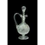 WATERFORD 'PRESTIGE MASTER CUTTER' CRYSTAL CLARET DECANTER & STOPPER, globe and shaft form on star