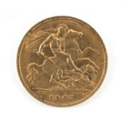 EDWARD VII GOLD HALF SOVEREIGN, 1907, 4g Provenance: private collection Cardiff