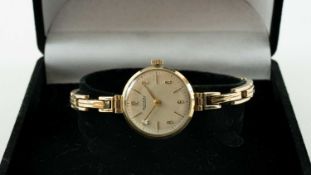 9CT GOLD ROTARY LADIES'S WRISTWATCH, 9ct gold expanding bracelet, 12gms in box Provenance: