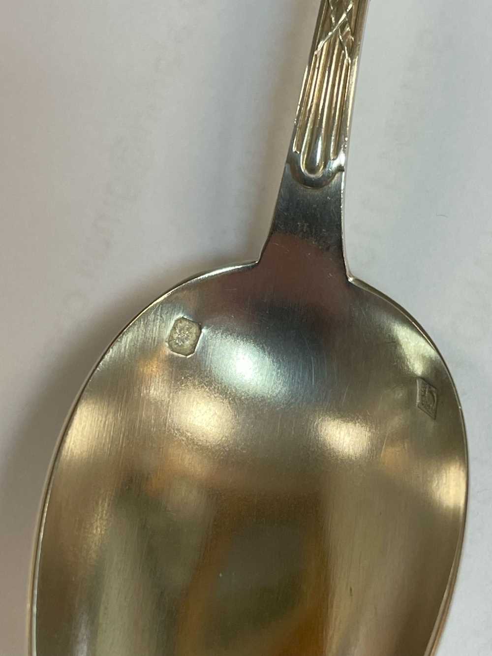 19TH C. FRENCH SILVER CASED FLATWARE, by Adolphe Boulenger, including pair double struck serving - Image 3 of 12