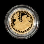 ELIZABETH II BRITANNIA GOLD PROOF TWENTY-FIVE POUNDS, 2009, 1/4oz fine gold, encapsulated, 7.8g