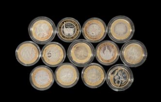 ASSORTED COMMEMORATIVE SILVER PROOF TWO POUNDS, including 1997, 1999, 2001, 4X 2002, 2003, 2004,