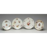 FOUR NANTGARW PLATES circa 1815-1820, comprising 'Tumbling Baskets' dessert plate, 21.4cms (diam),