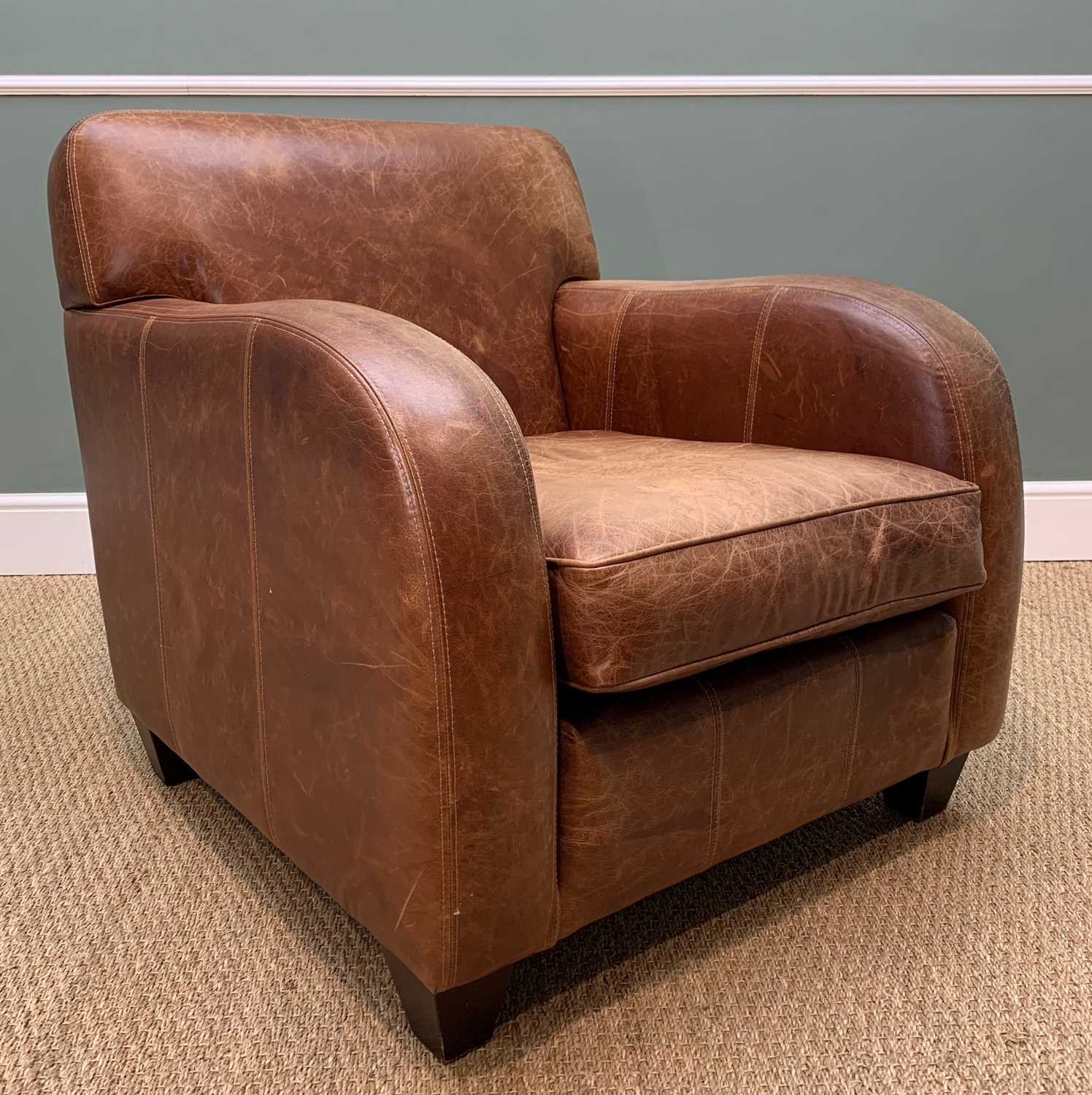 LAURA ASHLEY SEATING FURNITURE, comprising ART DECO STYLE LEATHER ARMCHAIR, loose cushion, double - Image 12 of 16