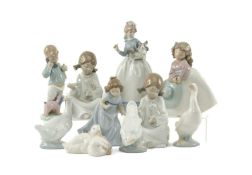 COLLECTION OF LLADRO FIGURINES including, Goose with Long Neck, Two Ducks 368, Turned Goose 243,