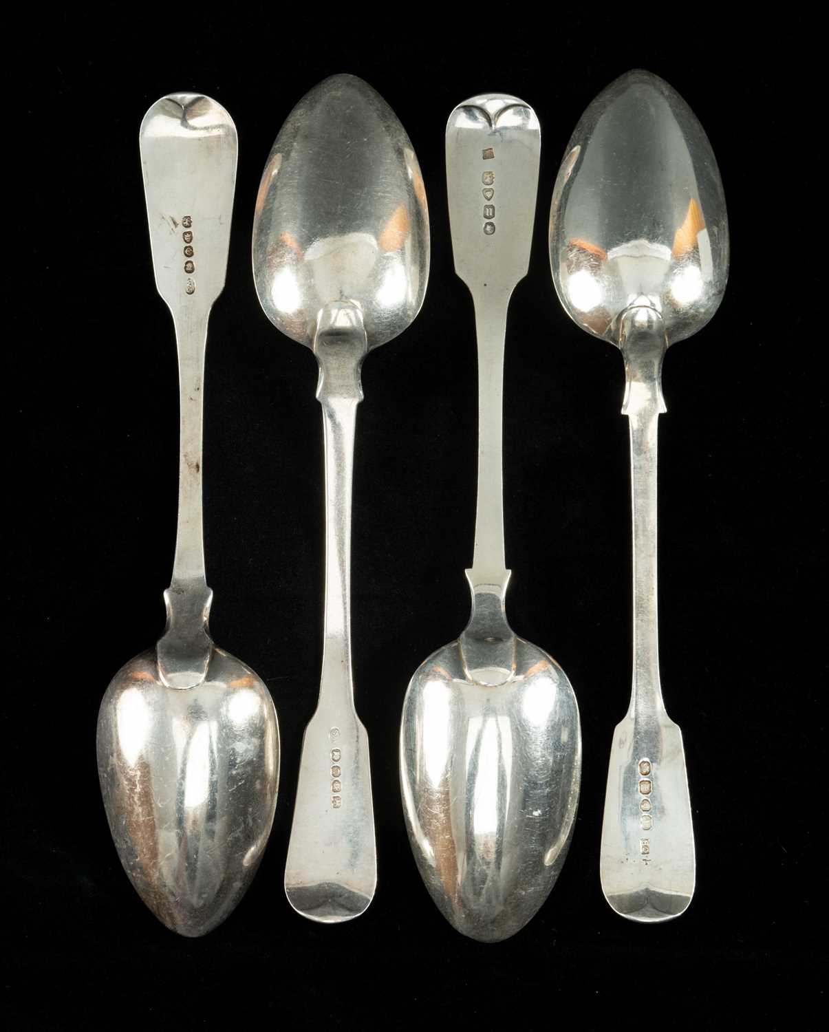 FOUR 19TH C. SILVER FIDDLE PATTERN TABLESPOONS, William Seaman/ Charles Boynton/ Lias & Son, - Image 2 of 2