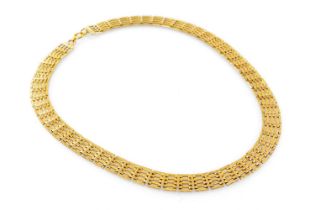 9CT GOLD GATE LINK NECKLACE, 40cms long, 27.3gms Provenance: private collection Gwynedd Comments:
