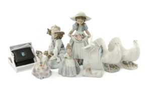 ASSORTED LLADRO PORCELAIN FIGURES, including Bountiful Blossoms 6756, Generous Gesture 6399,