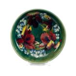 MOORCROFT GREEN ORCHARD PATTERN BOWL, 22cms (dia.), 6.5cms (d) Provenance: private collection