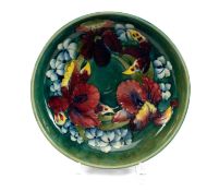 MOORCROFT GREEN ORCHARD PATTERN BOWL, 22cms (dia.), 6.5cms (d) Provenance: private collection