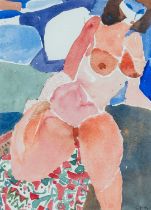 ‡ EWART JOHNS (1923-2013) watercolour - female nude, signed with initials, dated '90, 28 x 20cms