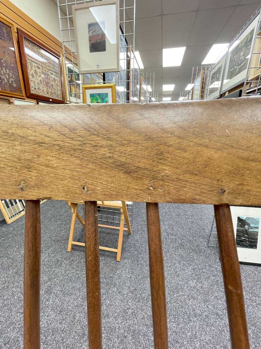 WELSH ELM AND ASH ARMCHAIR c. 1800, probably Swansea Valley, of 'lobster-pot' form, the back of - Image 14 of 46