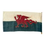 EARLY WELSH FLAG (Y DDRAIG GOCH), circa 1960s, printed cotton with stitched edge and 'British