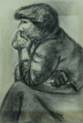 ‡ WILL ROBERTS (Welsh 1907-2000) charcoal - entitled verso, 'Study of a Pensive Female' on Attic