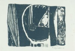 ‡ ISLWYN WATKINS (Welsh 1938-2018) limited edition (7/8) monochrome lithograph - abstract, signed