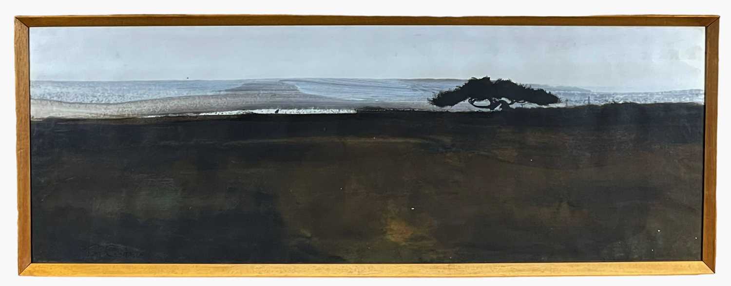 ‡ ROGER CECIL (Welsh 1942-2015) mixed media - barren landscape with single tree, signed and dated - Image 2 of 2
