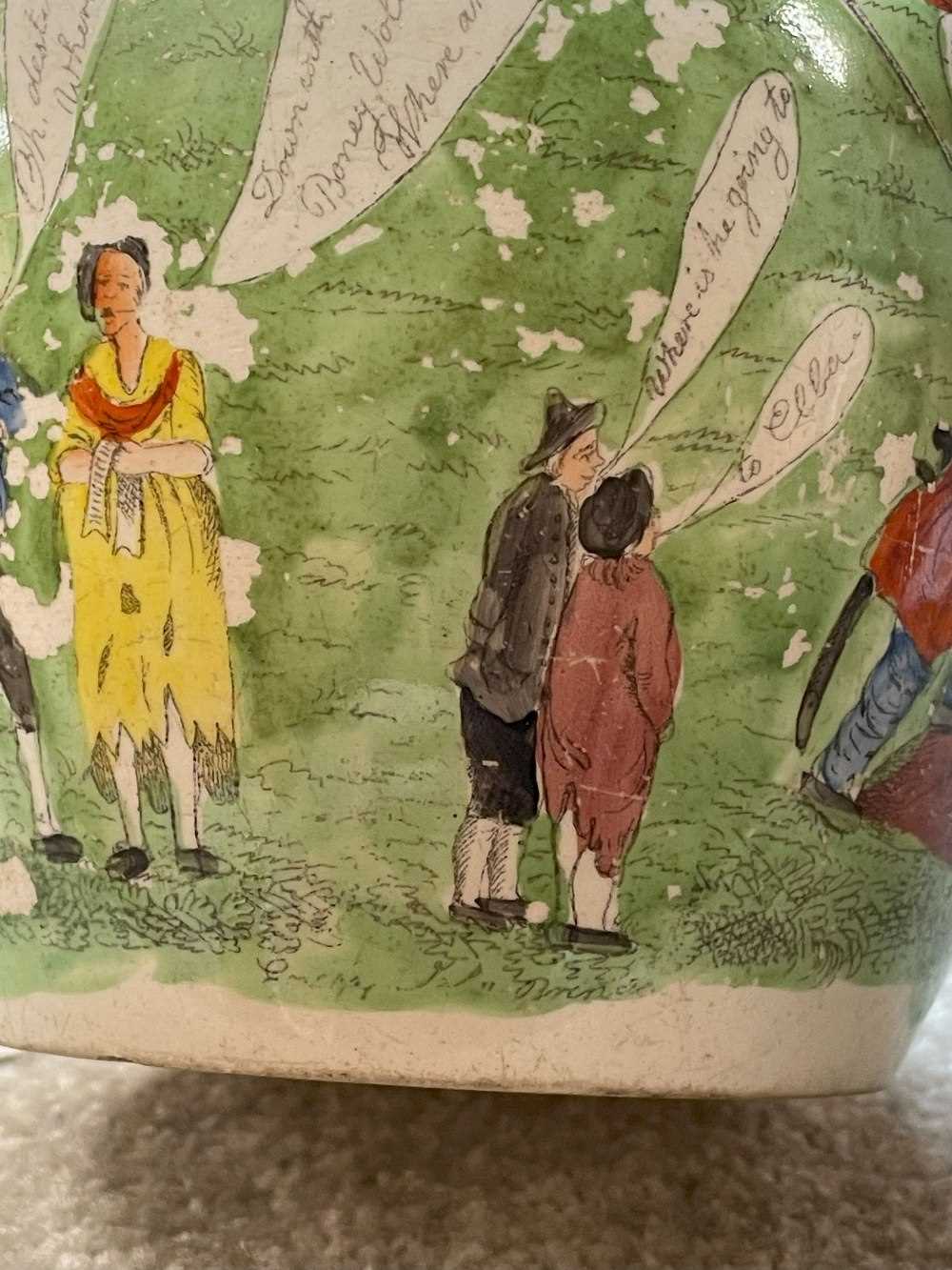 SWANSEA CAMBRIAN POTTERY NAPOLEON JUG circa 1815, printed and coloured with caricatures with - Image 7 of 8