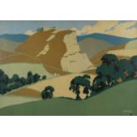 ARCHIBALD BERTRAM WEBB (English-Australian, 1887-1944) large lithograph poster - Welsh landscape,