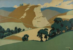 ARCHIBALD BERTRAM WEBB (English-Australian, 1887-1944) large lithograph poster - Welsh landscape,