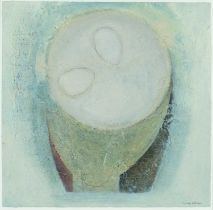 ‡ VIVIENNE WILLIAMS (Welsh b.1955) mixed media - entitled verso, 'Green Bowl with Eggs' on Martin