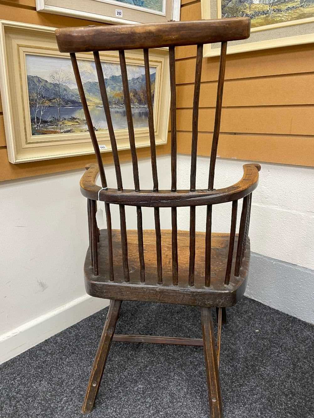 WELSH OAK & ASH COMB-BACK ARMCHAIR late 18th Century, Cardiganshire, the back of seven spindles - Image 12 of 50