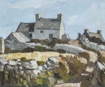 ‡ SIR KYFFIN WILLIAMS RA oil on canvas - entitled verso, 'Cottage in Anglesey' on label for New