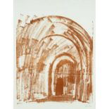 ‡ JOHN PIPER (1903-1992) limited edition (20/70) lithograph - Malmesbury Abbey, signed and
