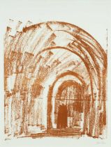 ‡ JOHN PIPER (1903-1992) limited edition (20/70) lithograph - Malmesbury Abbey, signed and