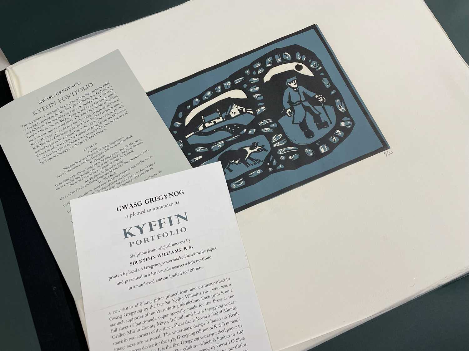 ‡ SIR KYFFIN WILLIAMS RA limited edition (6/100) linocuts - Gwasg Gregynog Kyffin Portfolio - Image 2 of 3