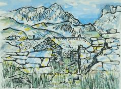 ‡ HELEN STEINTHAL (1911-1991) watercolour - entitled verso, 'Derelict Quarry', signed with initials,