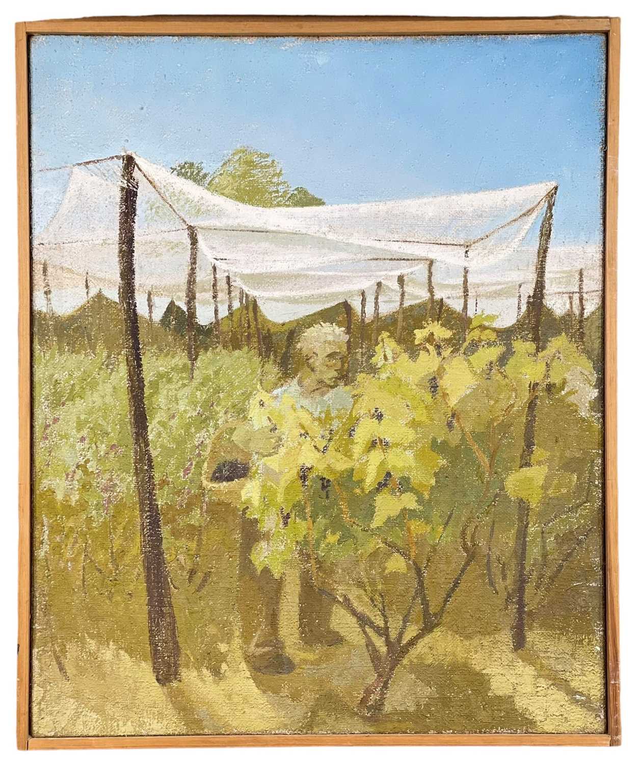 ‡ JOAN BAKER (1922-2017) oil on canvas - entitled verso, 'Fruit Cage' on Martin Tinney Gallery - Image 2 of 2