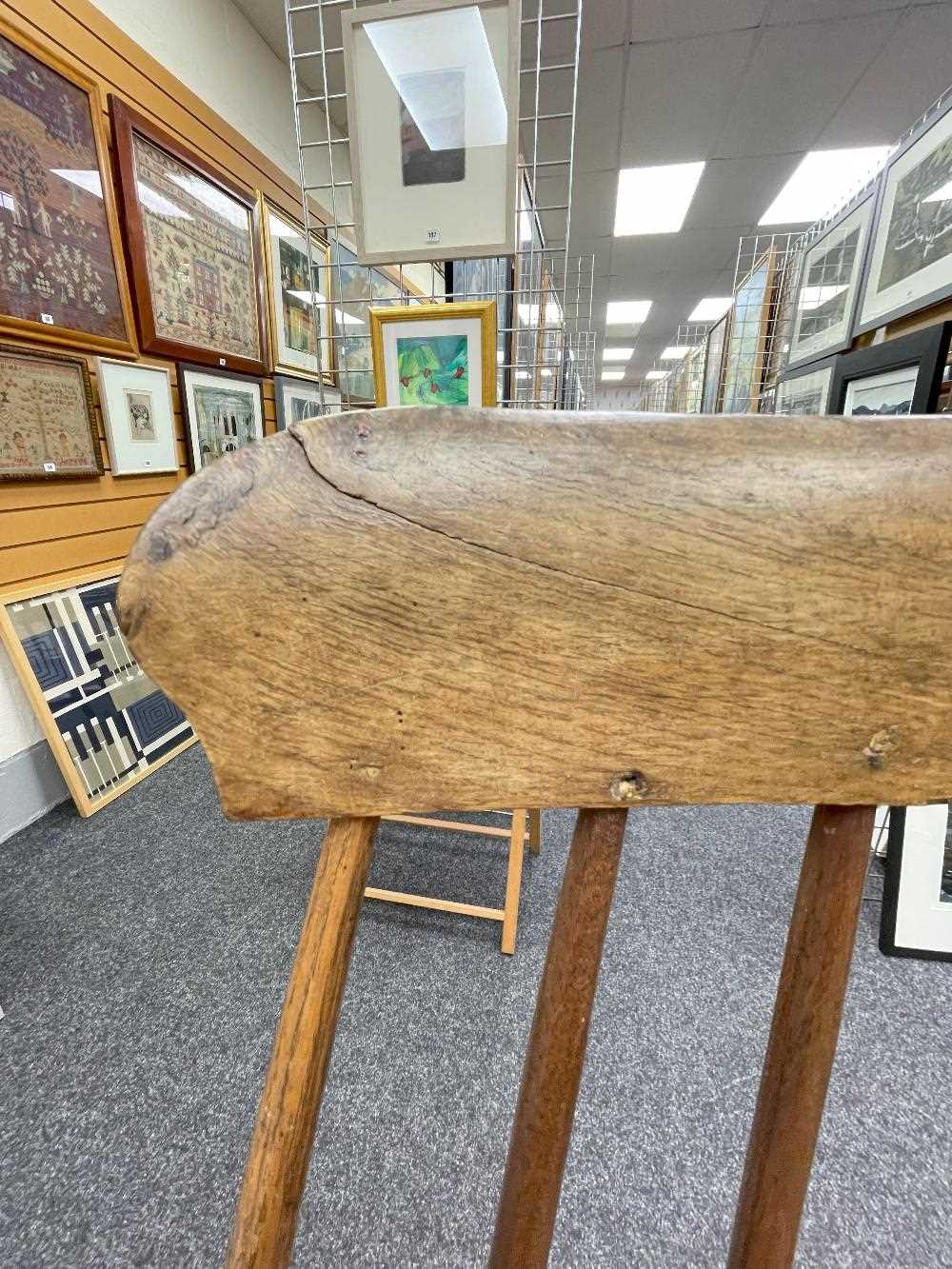 WELSH ELM AND ASH ARMCHAIR c. 1800, probably Swansea Valley, of 'lobster-pot' form, the back of - Image 15 of 46