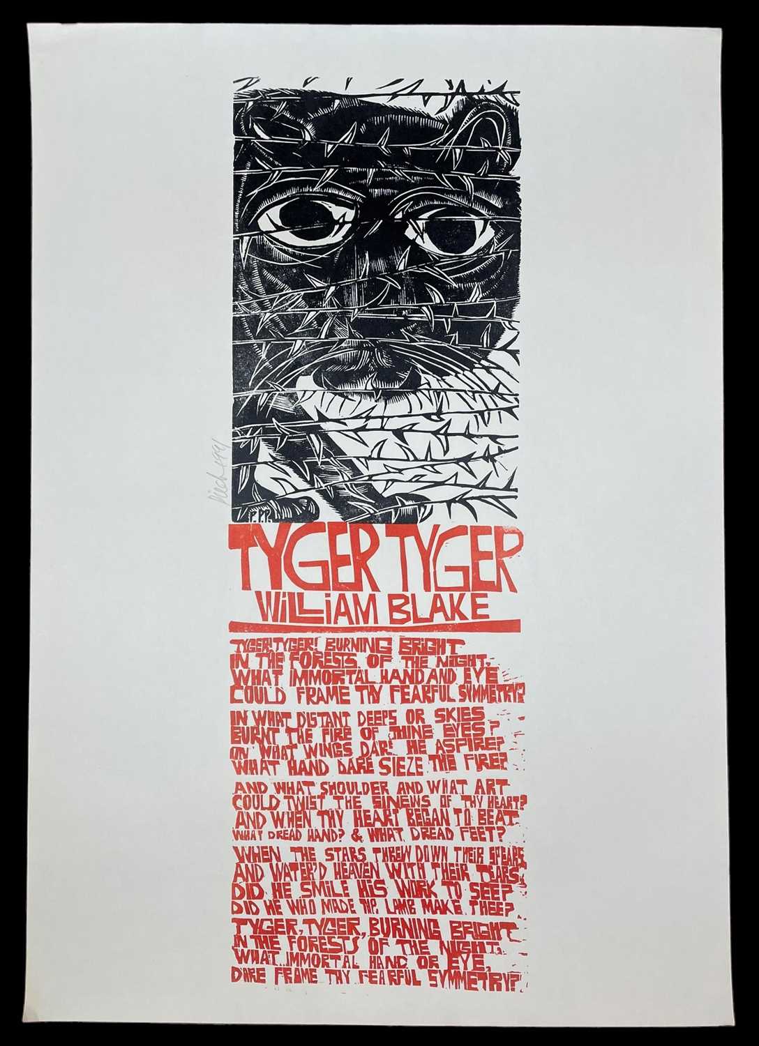 ‡ PAUL PETER PIECH (American-Welsh 1920-1996) two colour lithograph - poem by William Blake entitled - Image 3 of 3