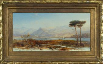 JAMES WEBB (1825-1895) oil on board - entitled verso, 'Beddgelert, On the Road to Porthmadog' signed