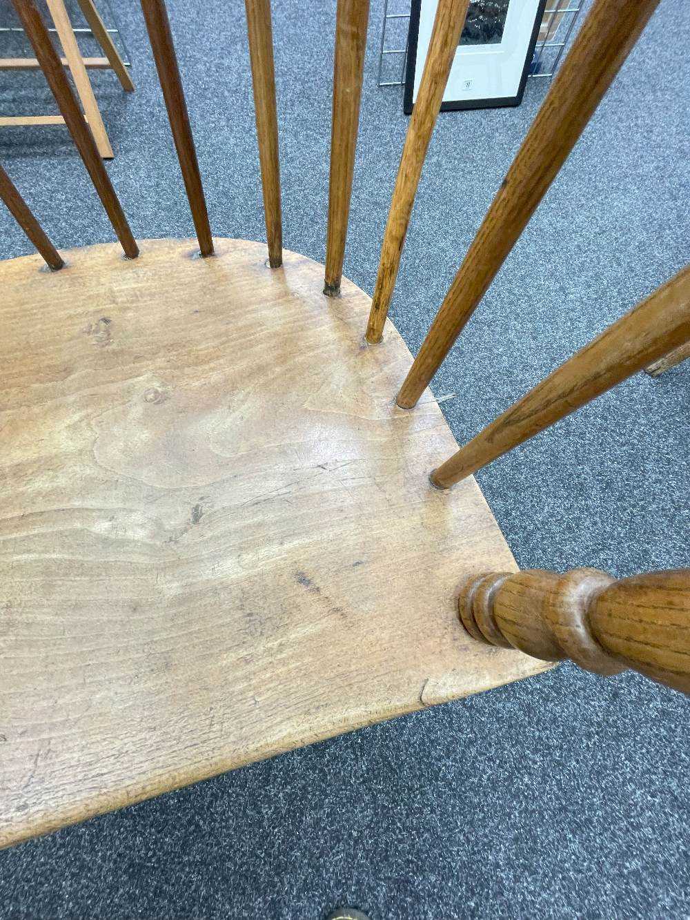 WELSH ELM AND ASH ARMCHAIR c. 1800, probably Swansea Valley, of 'lobster-pot' form, the back of - Image 18 of 46