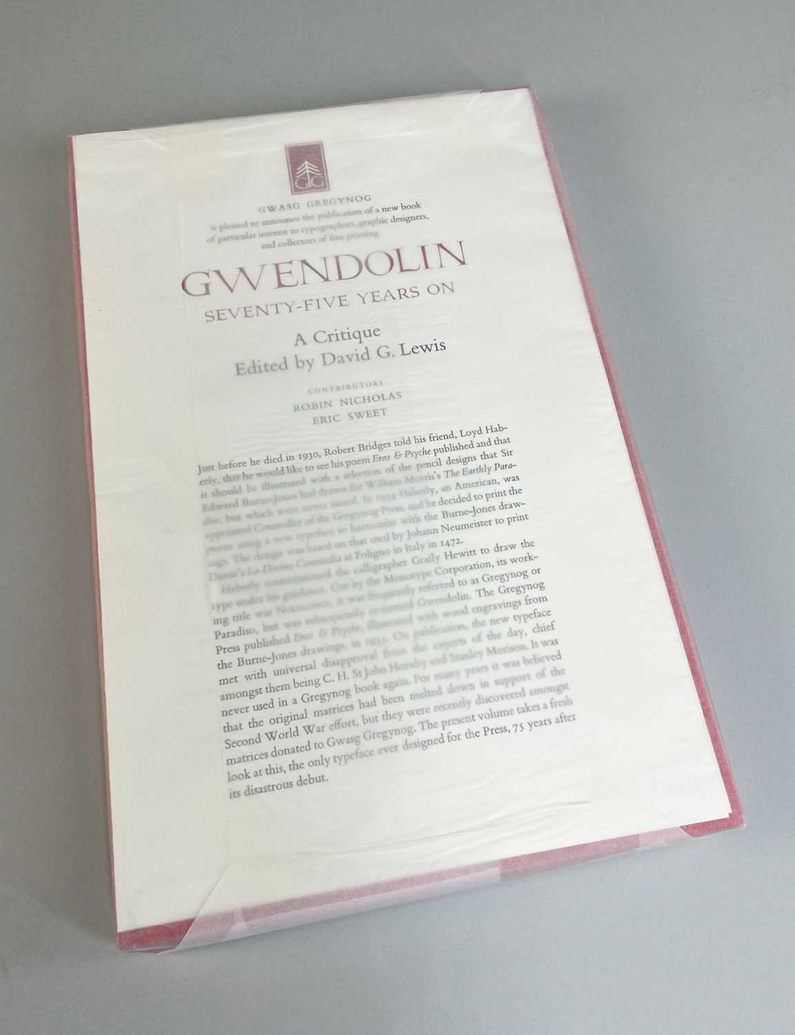 LIBRARY OF SIXTEEN GWASG GREGYNOG PRESS PUBLICATIONS comprising (1) Agnes Miller Carter, limited - Image 11 of 60