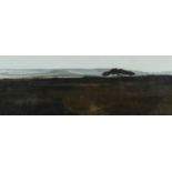 ‡ ROGER CECIL (Welsh 1942-2015) mixed media - barren landscape with single tree, signed and dated