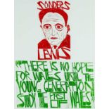 ‡ PAUL PETER PIECH (American-Welsh 1920-1996) three colour lithograph - quote from Welsh literary