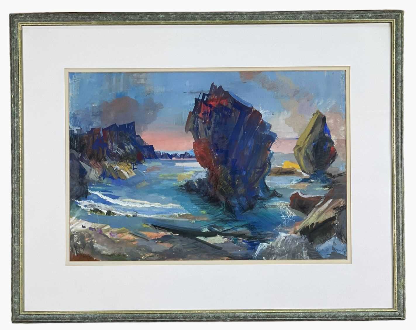 ‡ RAY HOWARD JONES (1903-1996) gouache on paper - entitled verso, 'Marloes Coast, Pembrokeshire', - Image 2 of 2