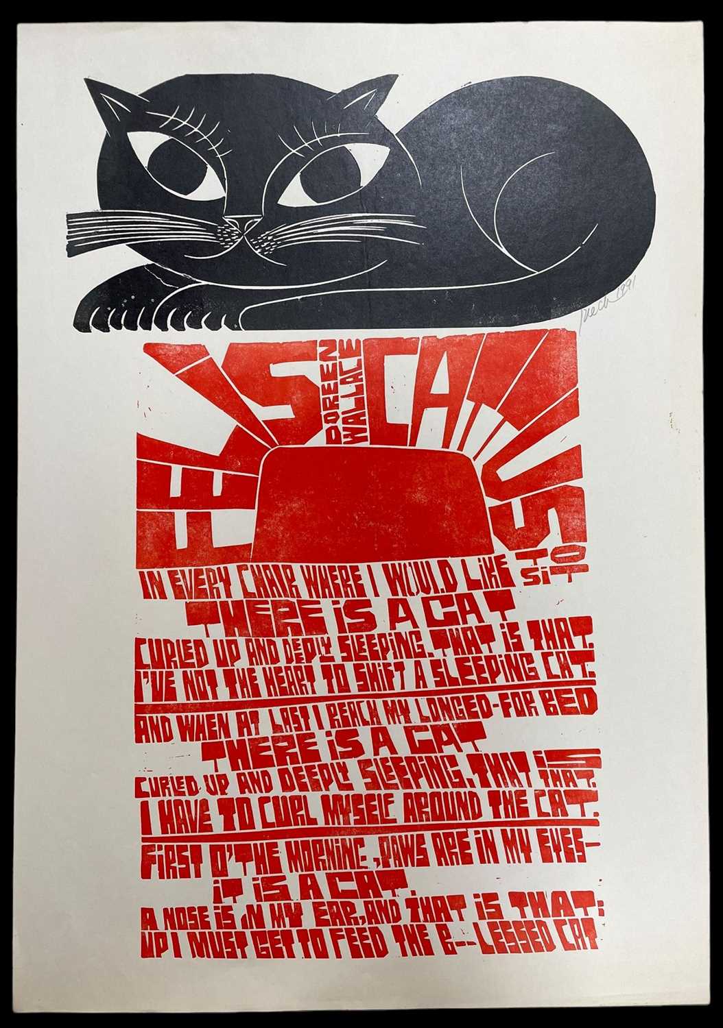 ‡ PAUL PETER PIECH (American-Welsh 1920-1996) two colour lithograph - poem by English novelist - Image 3 of 3